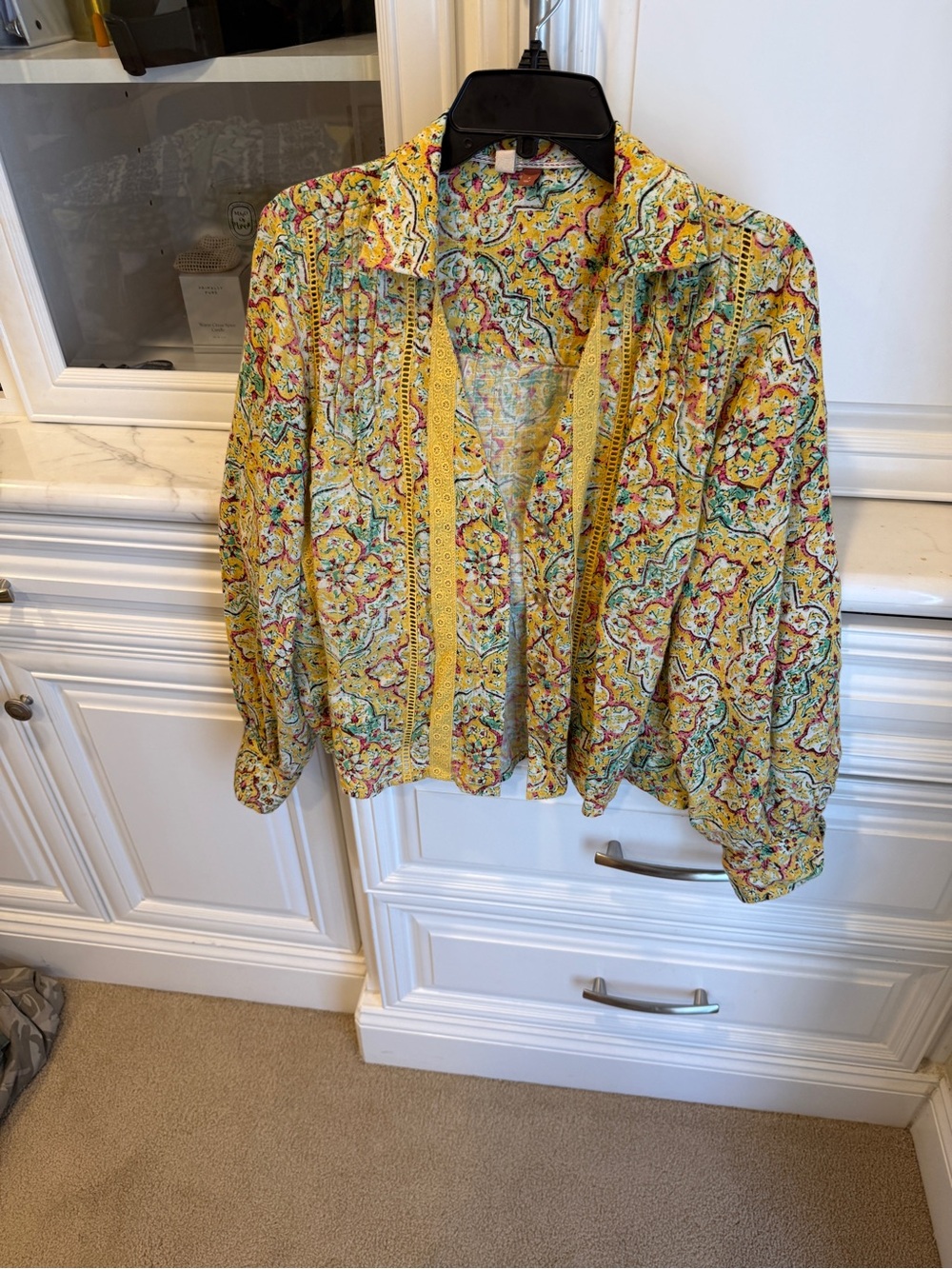 Pilcro Yellow Floral-Patterned Lightweight Jacket